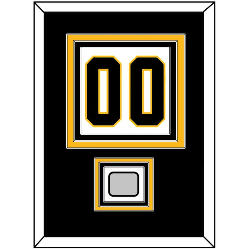 Pittsburgh Number (Back) & Stanley Cup Finals Patch - Home White (1988-1992) - Triple Mat 2