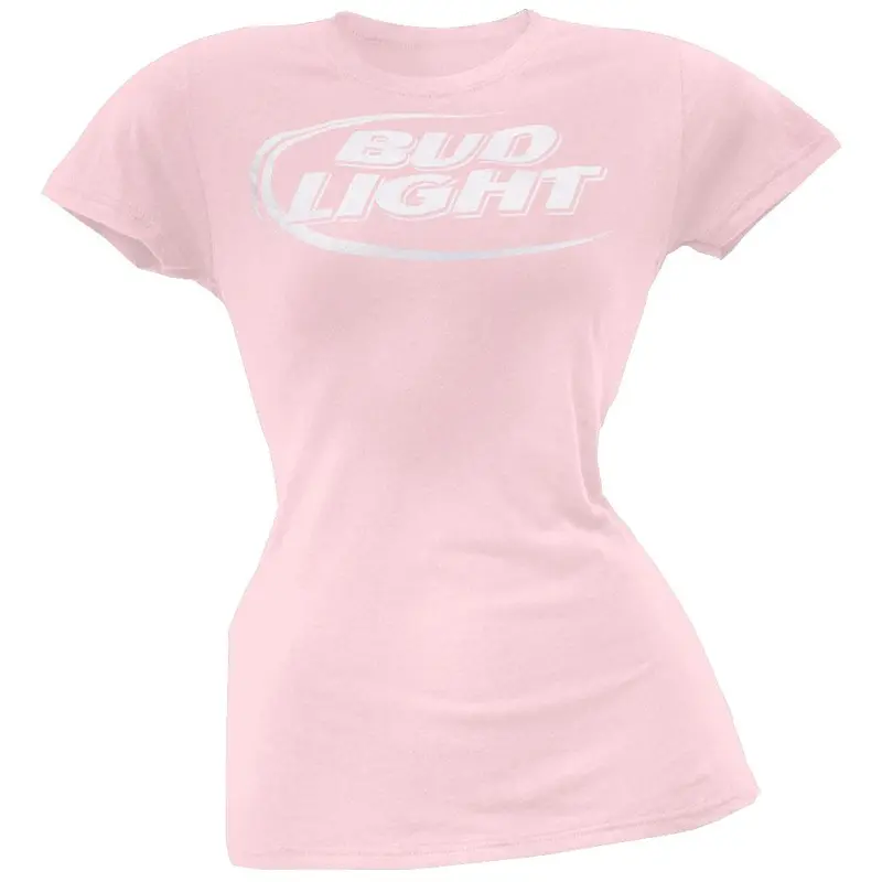 Bud Light - Logo Pink Juniors T-Shirt