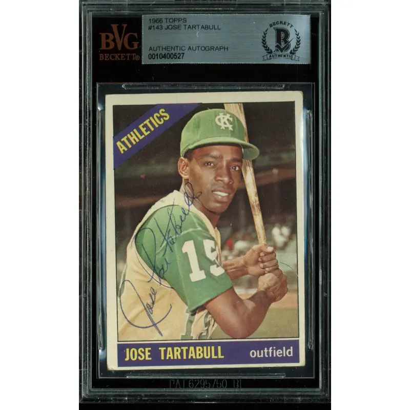 Athletics Jose Tartabull Authentic Signed 1966 Topps #143 Card BAS Slabbed