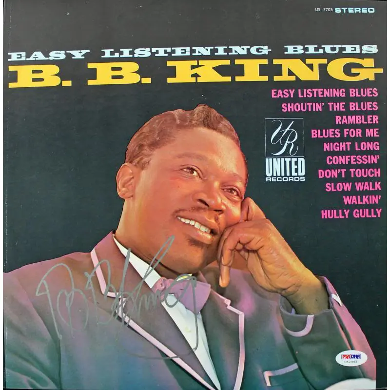 B.B. King Authentic Signed Easy Listening Blues Album Cover PSA/DNA #U52963