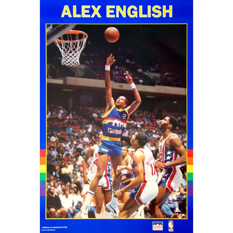 Alex English "Superstar" Denver Nuggets NBA Basketball Poster - Starline 1989