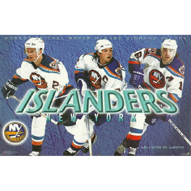 New York Islanders "Three Stars" (1997) NHL Hockey Action Poster - Costacos Brothers
