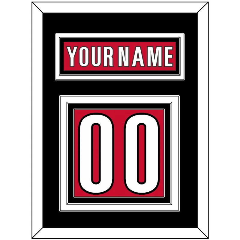 Carolina Nameplate & Number (Back) - Home Red - Triple Mat 3