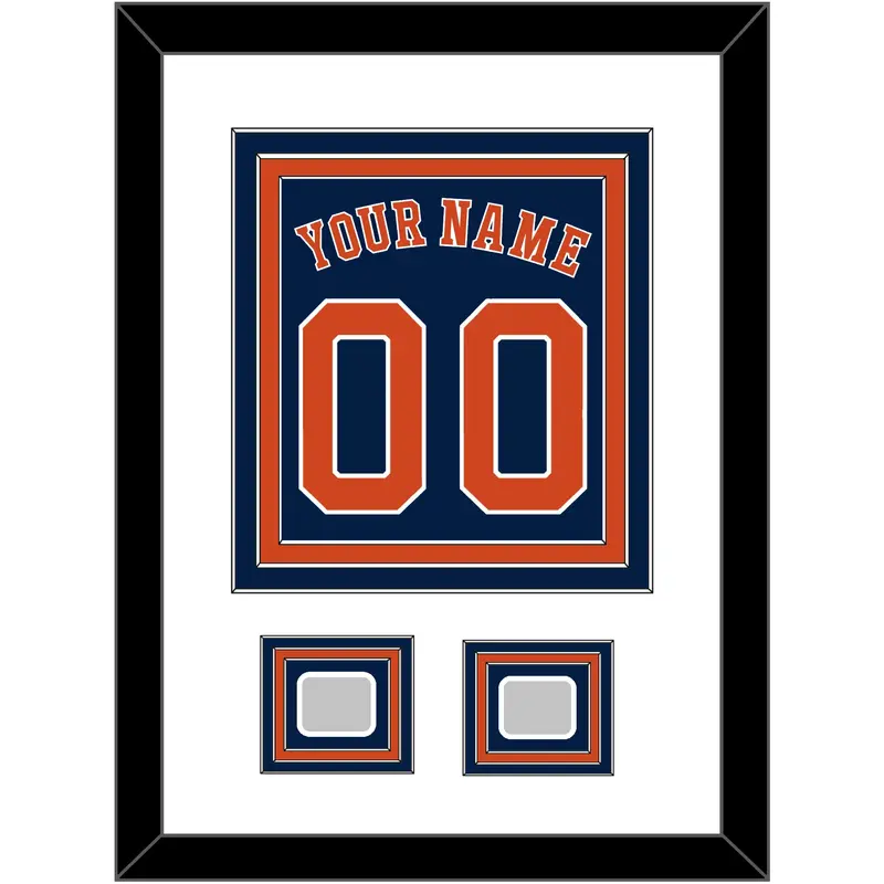 Houston Name, Number & 2 World Series Jersey Patches - Alternate Blue - Triple Mat 1