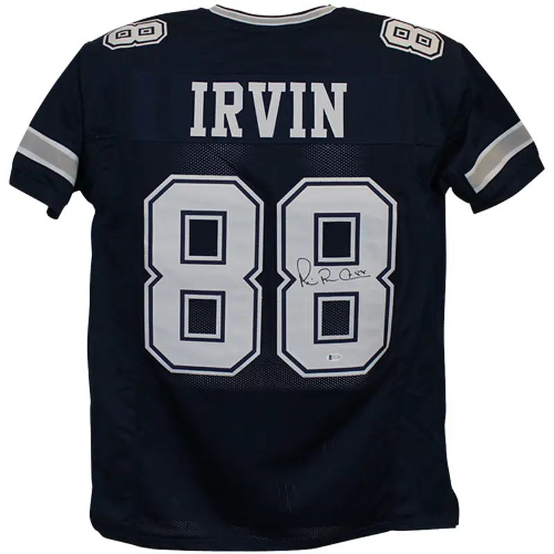 Michael Irvin Autographed Dallas (Navy Blue #88) Custom Jersey - Beckett