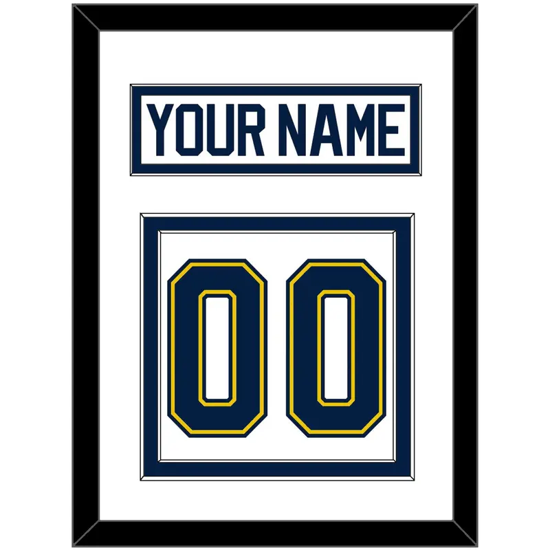 Michigan Hockey Nameplate & Number (Back) - Home White (2021-2023) - Double Mat 1