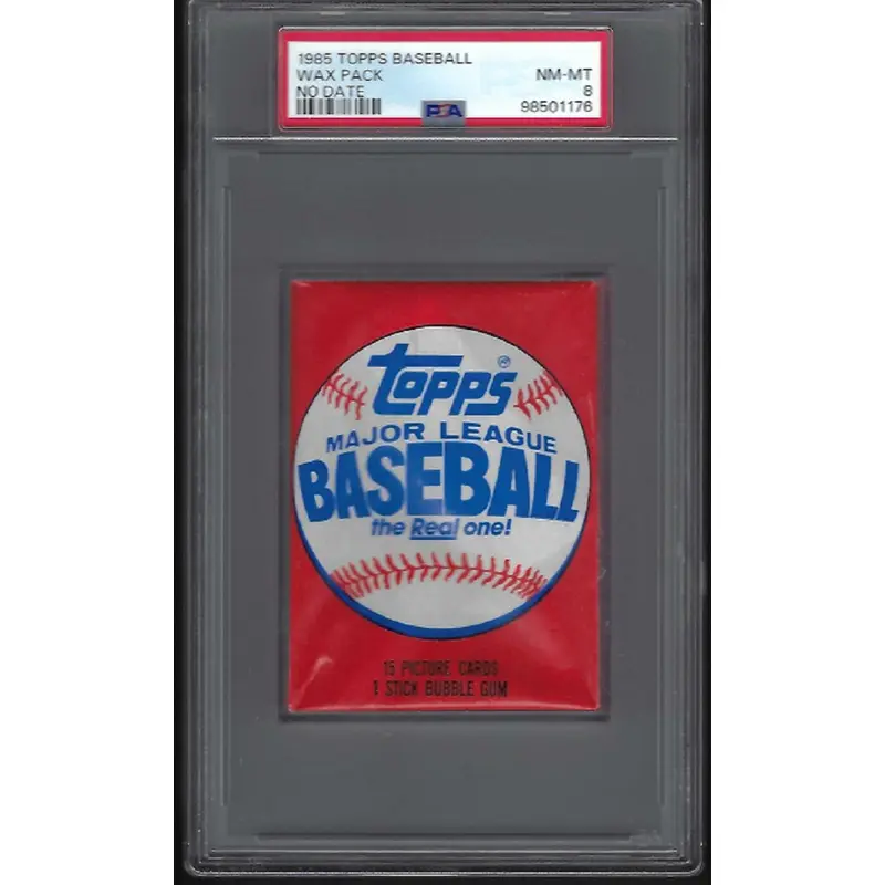 1985 Topps Baseball Unopened Wax Pack (No Date) PSA 8