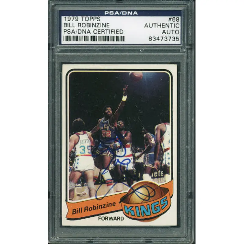 Kings Bill Robinzine Authentic Signed Card 1979 Topps #68 PSA/DNA Slabbed