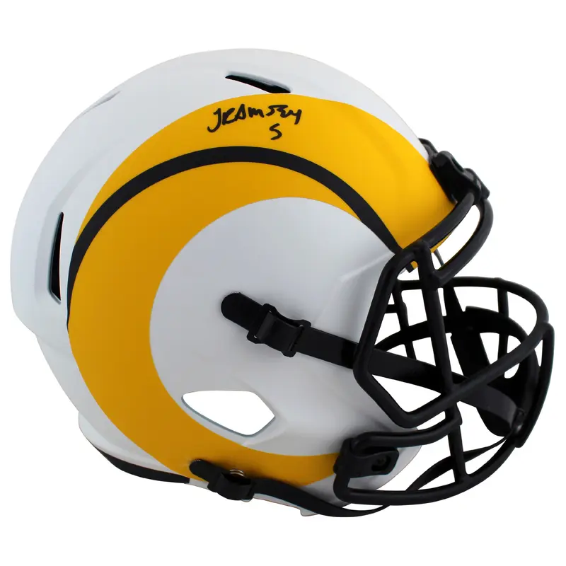 Rams Jalen Ramsey Authentic Signed Lunar Full Size Speed Rep Helmet JSA Witness