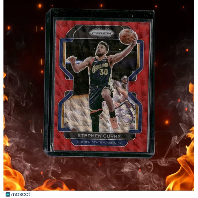 2021-22 Panini Prizm Stephen Curry Ruby Wave Prizm #154