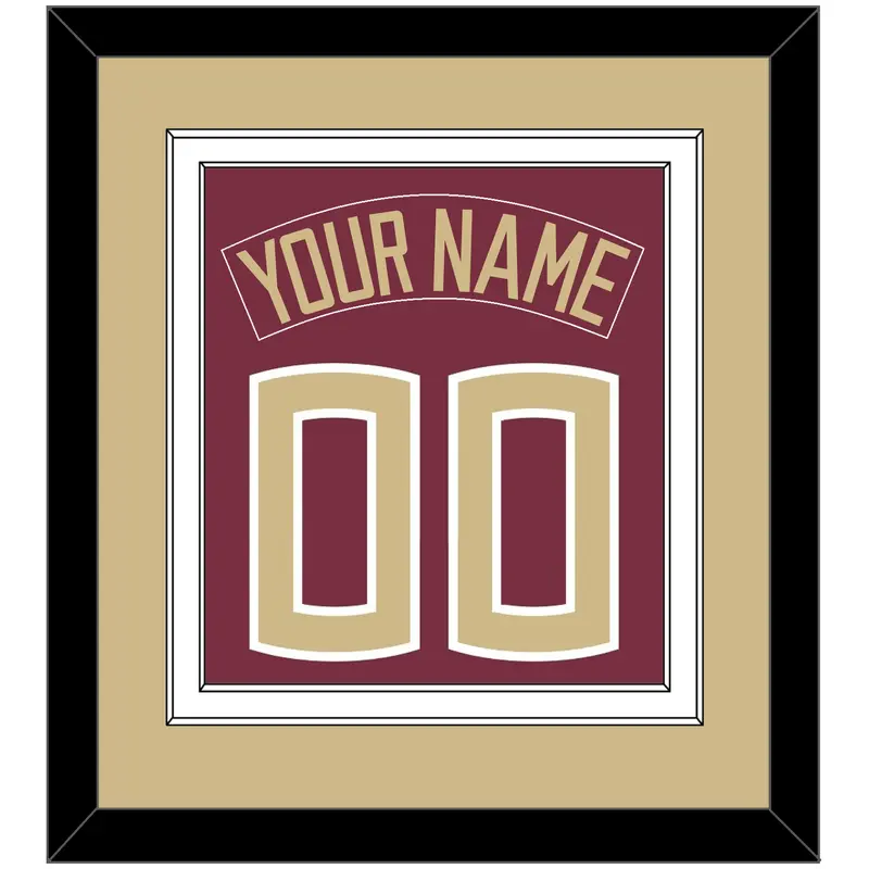 Florida State Baseball Nameplate & Number (Back) Combined - Alternate Garnet - Double Mat 3