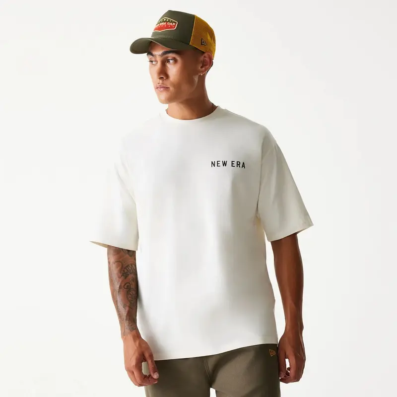 New Era Animal Graphic Open White Oversized T-Shirt