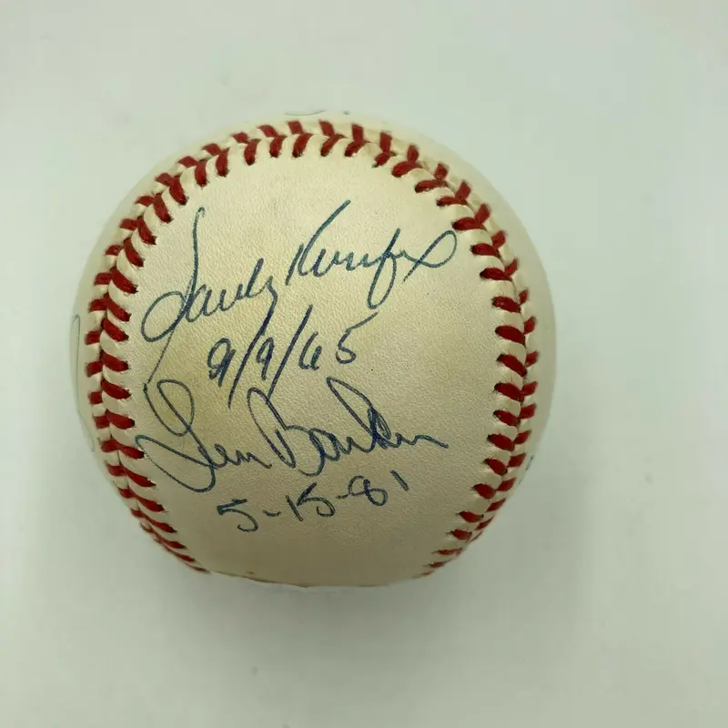 Sandy Koufax Perfect Game Pitchers Signed Baseball With Inscriptions JSA COA