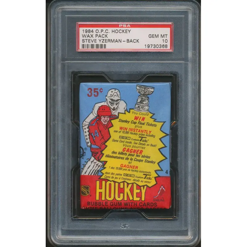 1984/85 OPC O-Pee-Chee Hockey Unopened Wax Pack PSA Yzerman