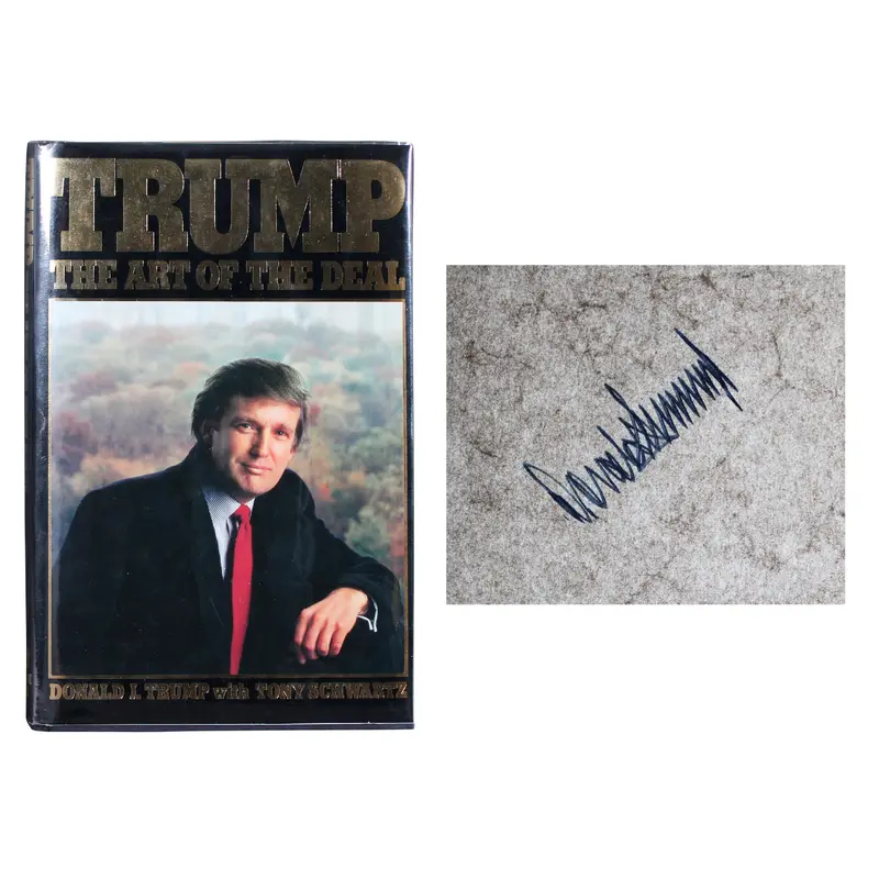 Donald Trump Signed The Art of the Deal First Edition Hard Book BAS #AE13605