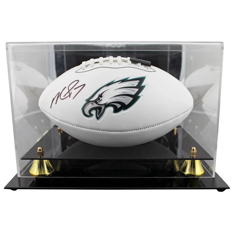 Eagles Michael Vick Signed Franklin White Panel Logo Football w/ Case BAS Wit
