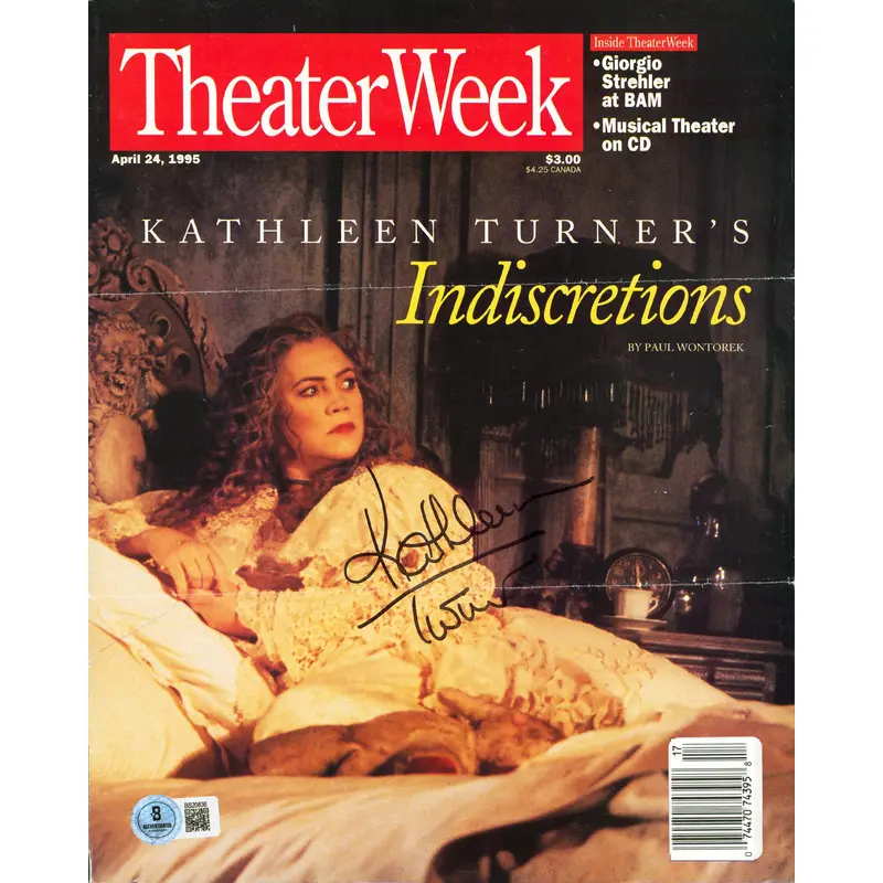 Kathleen Turner Signed Theater Week Magazine Cover April 1995 BAS #BS20836