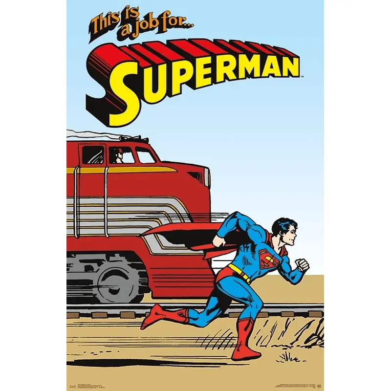 Superman Vintage 1940s Style Comic Book Character Wall Poster - Trends International
