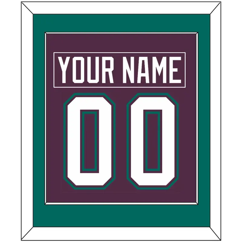 Anaheim Nameplate & Number (Back) Combined - Road Purple (1993-2006) - Single Mat 2