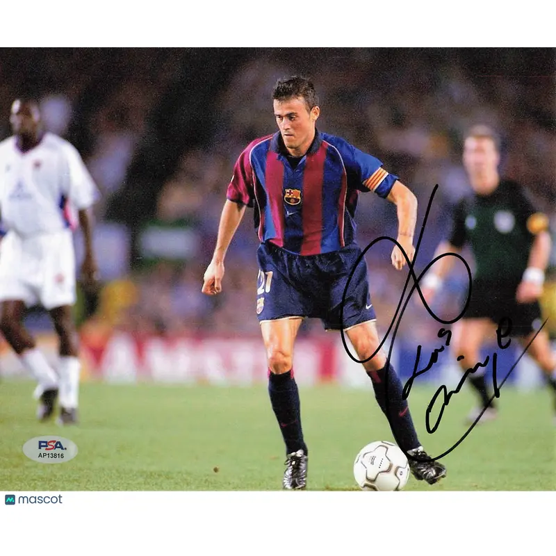 Luis Enrique Signed 8x10 Photo PSA FC Barcelona Soccer