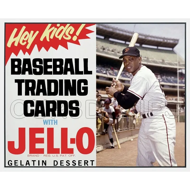 1963 Willie Mays Jello Baseball Cards Store Counter Standup Sign - Giants - 3292