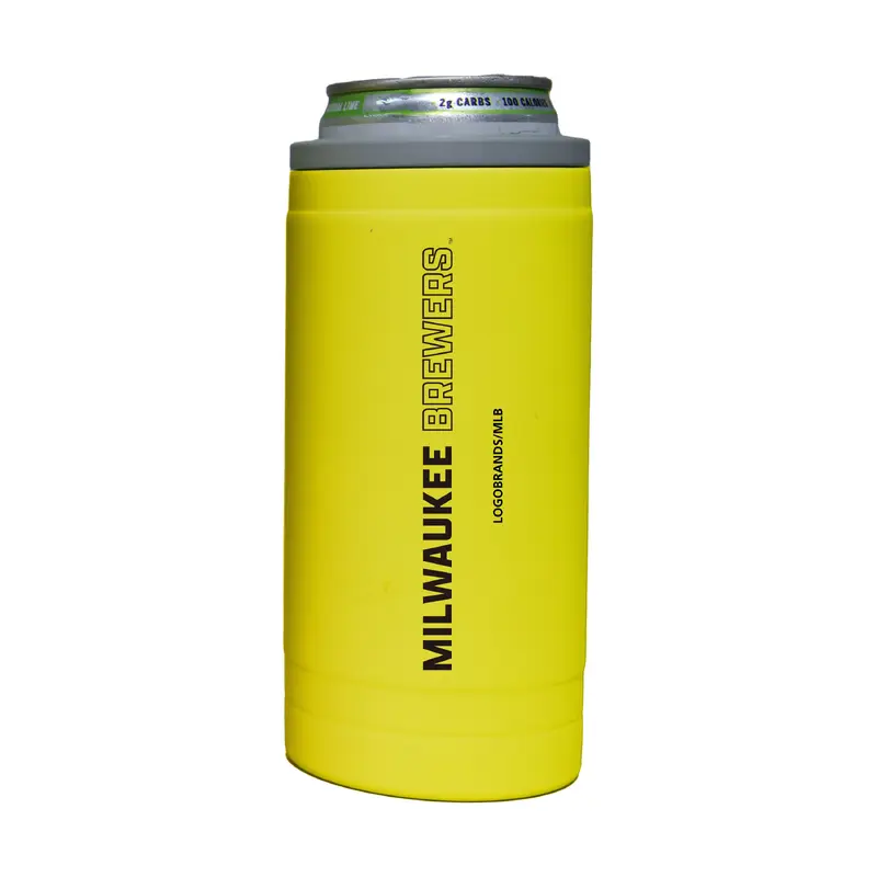 Milwaukee Brewers 12oz Cru Stacked Soft Touch Slim Coolie