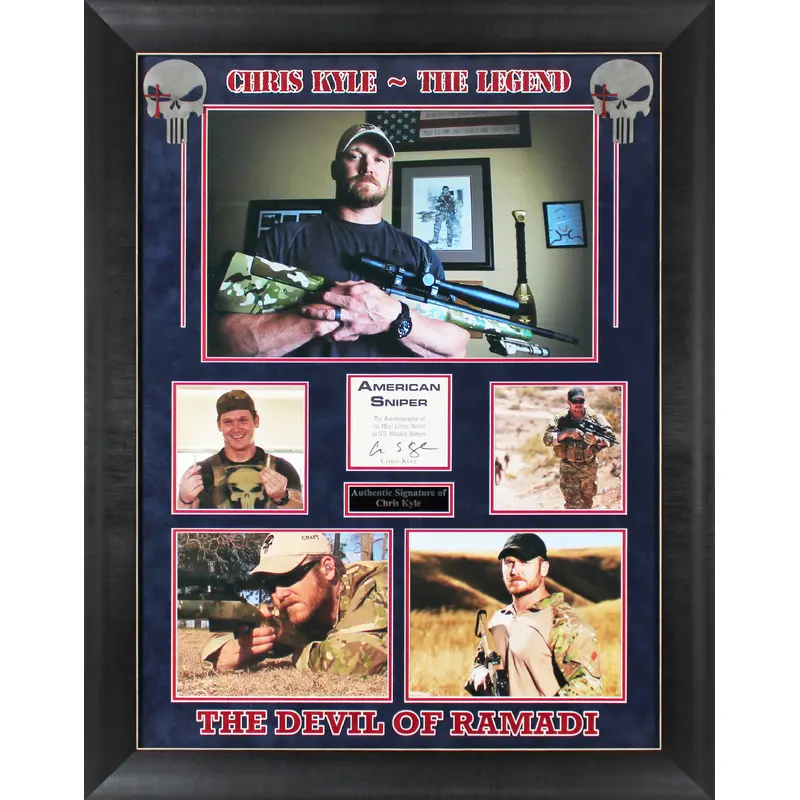 Chris Kyle Authentic Signed & Framed 4x4 Cut Signature JSA #YY31843