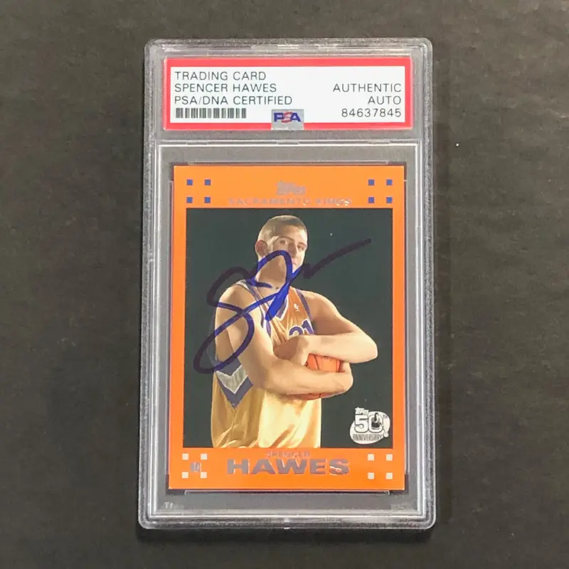 2007-08 Topps Basketball #10 Spencer Hawes Signed Card AUTO PSA/DNA Slabbed Kings