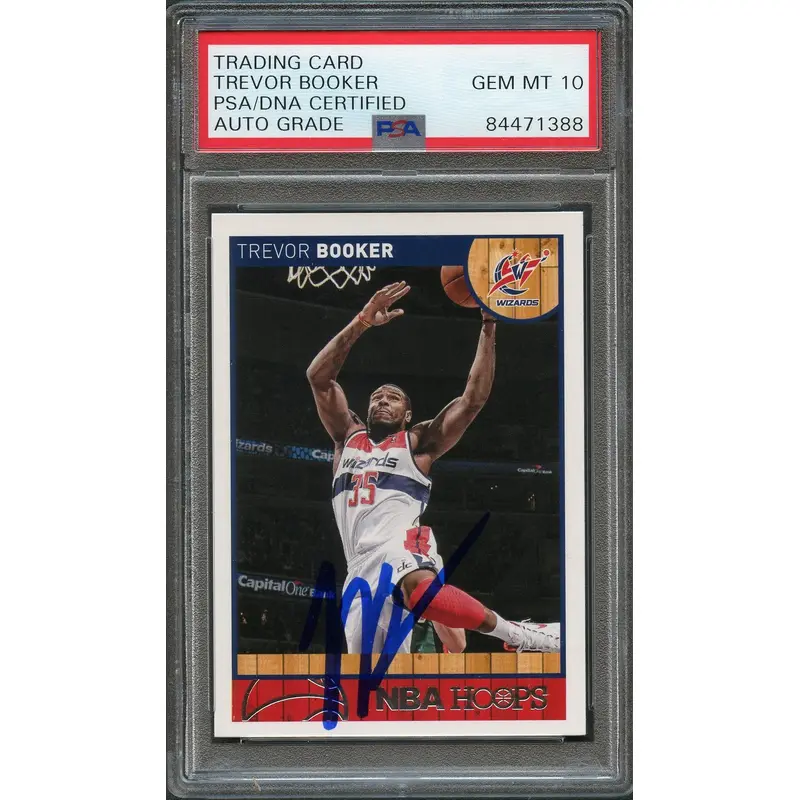 2013-14 NBA Hoops #156 Trevor Booker Signed AUTO 10 PSA Slabbed Wizards