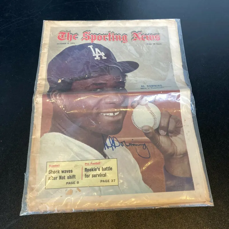 Al Downing Signed Autographed Vintage 1971 The Sporting News Newspaper