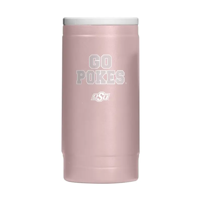 Oklahoma State  Stencil Powder Coat Slim Can Coolie