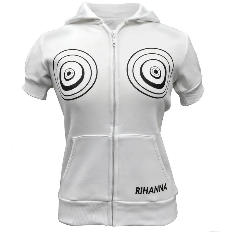 Rihanna - Rude Girl Juniors Short Sleeve Zip Hoodie