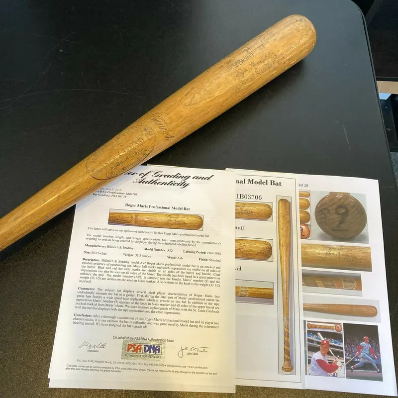 The Finest Roger Maris 1967 Game Used Louisville Slugger Baseball Bat PSA DNA 10