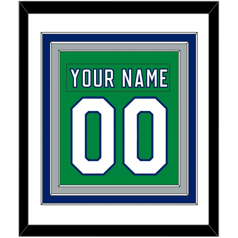 Carolina Nameplate & Number (Back) Combined - Heritage Green (2018-2023) - Triple Mat 2