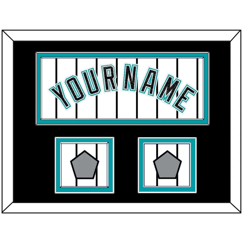 Florida Name & 2 World Series Patches - Home White Pinstripes (2003-2011) - Double Mat 5