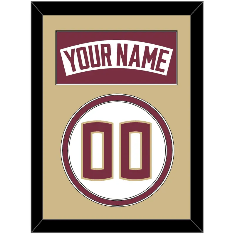 Florida State Baseball Nameplate & Number (Back) - Home White - Double Mat 4