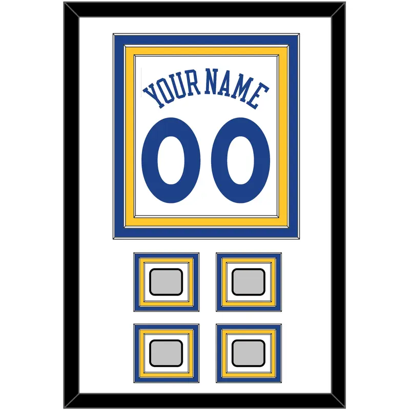 Golden State Name & Number With 4 Finals Patches - Home White (2010-2019) - Triple Mat 1