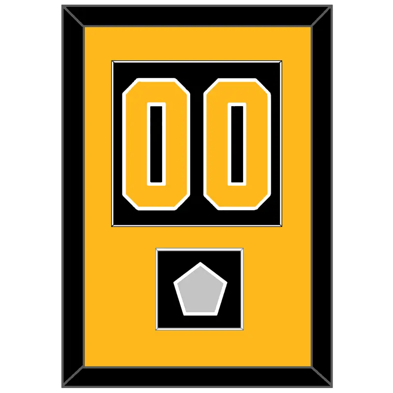 Pittsburgh Number (Back) & Stanley Cup Finals Patch - Road Black (1988-1992) - Single Mat 2