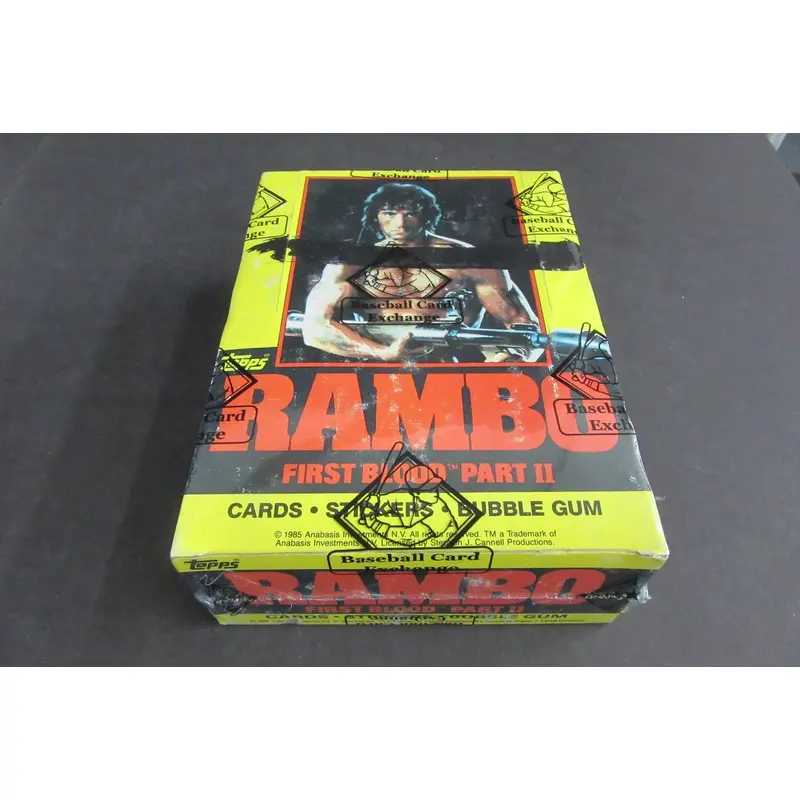 1985 Topps Rambo First Blood Part II Unopened Wax Box (BBCE) (X-Out)