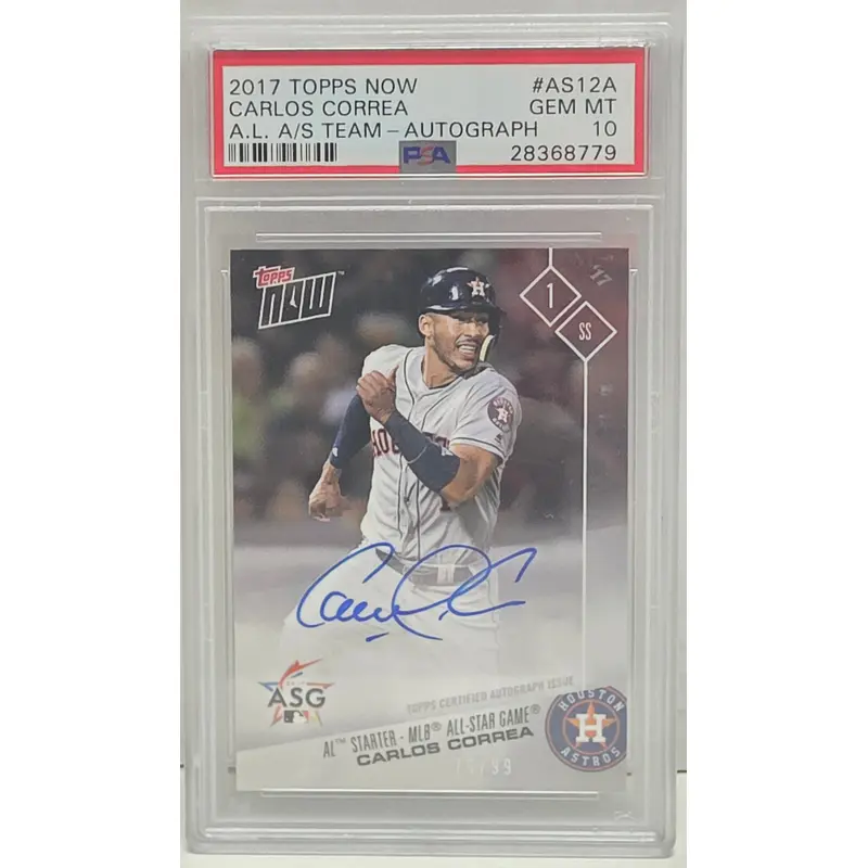 Carlos Correa 2017 Topps Now All-Star Autograph #AS12A PSA 10 Gem Mint
