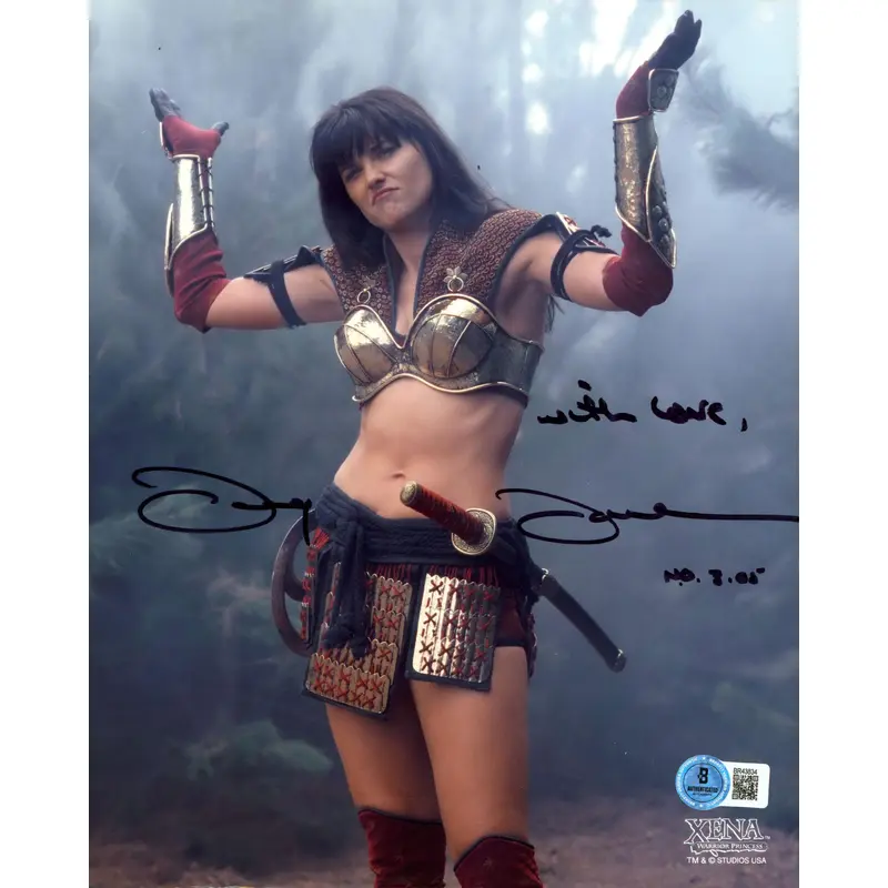 Lucy Lawless Xena Warrior Princess "With Love" Signed 8x10 Photo BAS #BR43834