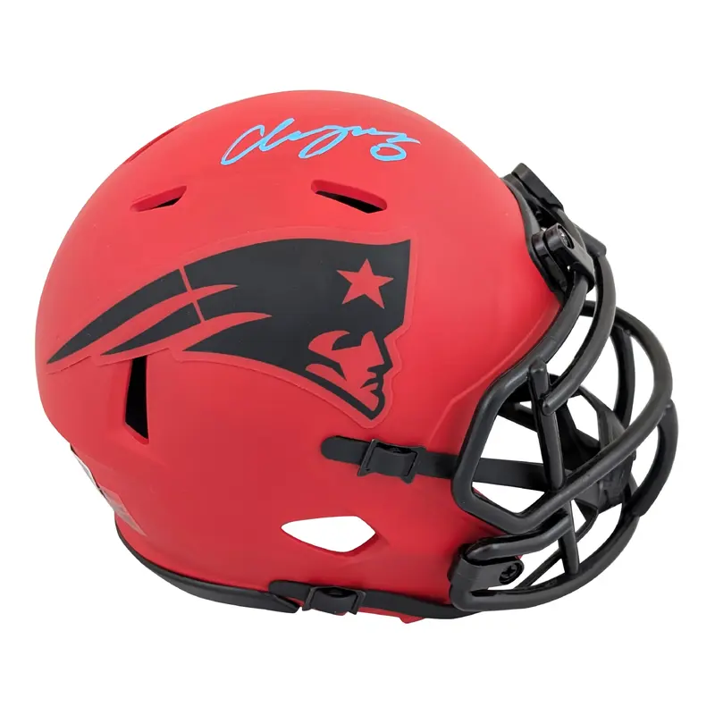 Patriots Christian Gonzalez Signed Rave Speed Mini Helmet BAS Witnessed