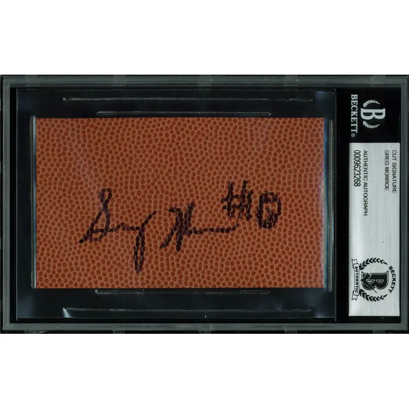 Pistons Greg Monroe Signed 3x5 Basketball Cut Signature BAS Slabbed #9623268