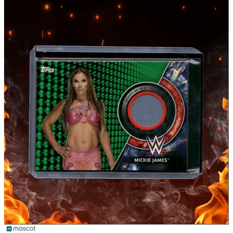 2018 Topps WWE Mickie James Event Used Mat Relic Royal Rumble Green 004/150