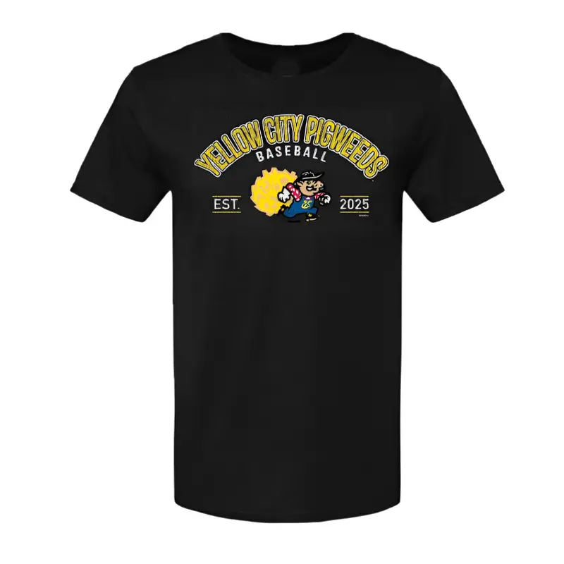Amarillo Sod Poodles Yellow City Pigweeds Black Apple Pie Tee