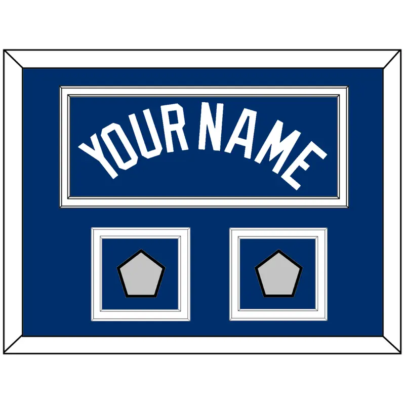 Los Angeles Name & 2 World Series Jersey Patches - Alternate Road Blue - Double Mat 3
