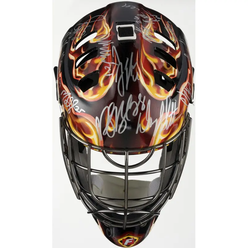 2004 Calgary Flames Stanley Cup Team Signed Full Size Goalie Mask Beckett COA