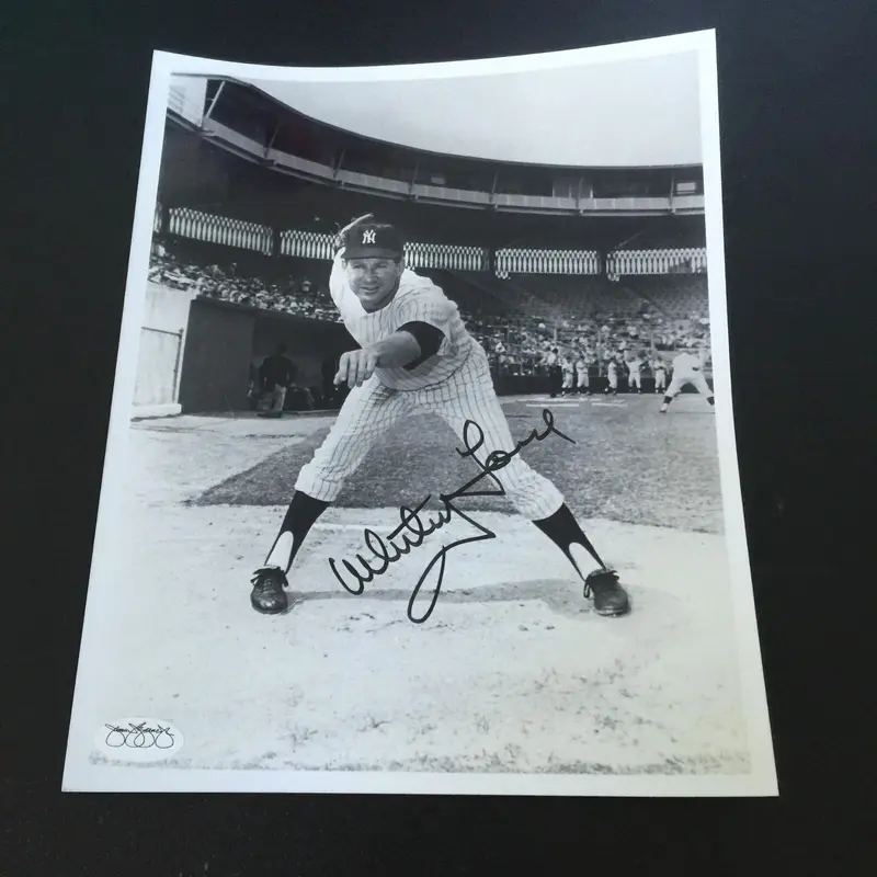 Vintage Whitey Ford Signed Autographed 8x10 NY Yankees Photo With JSA Sticker