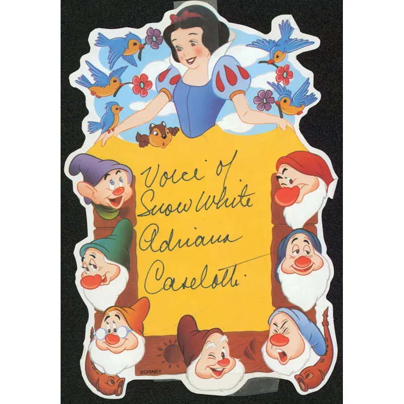 Adriana Caselotti Snow White Authentic Signed 4.5x6.5 Letter BAS #BS29421