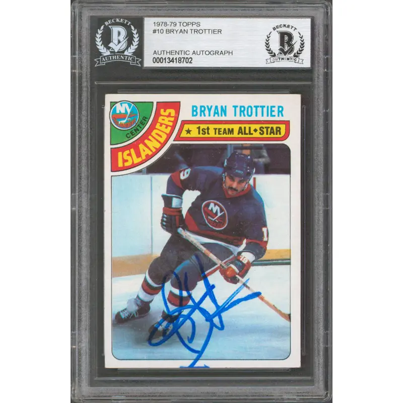 Islanders Bryan Trottier Authentic Signed 1978 Topps #10 Card BAS Slabbed